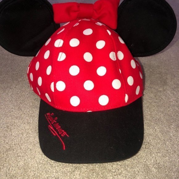 Walt Disney World Parks Minnie Mouse Ears‎ Baseball Hat Youth Polka Dots - Picture 8 of 14